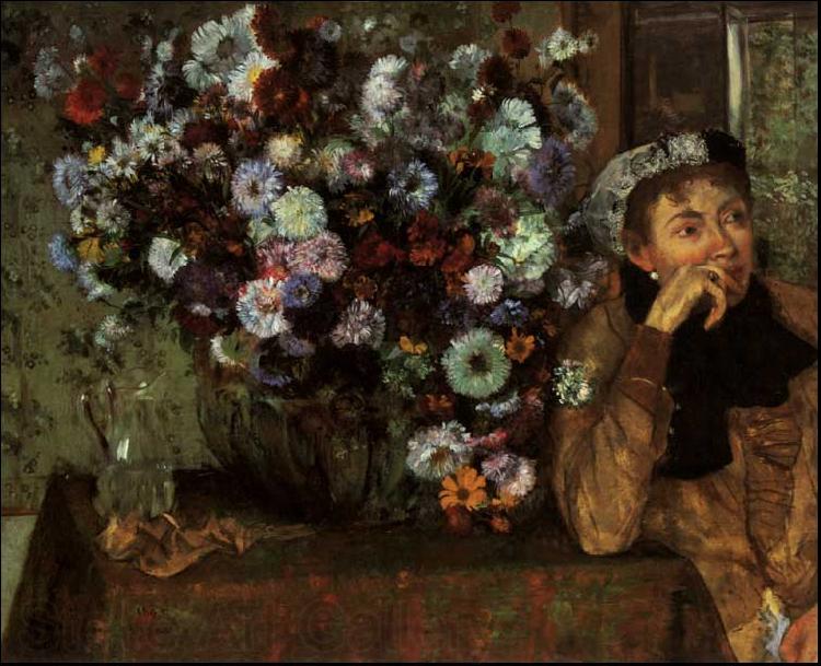 Edgar Degas Madame Valpincon with Chrysanthemums Spain oil painting art